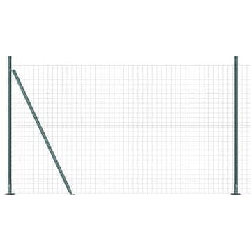 Vidaxl Ograda s postovima Zelena 1,4 x 10 m Čelik i PVC