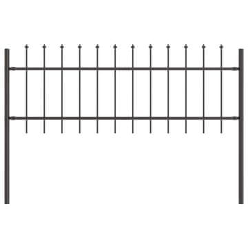 Vidaxl Vrtna Ograda Woerden Siva 1,7 x 0,6 m Čelik s prahom