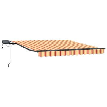 Vidaxl Skrovita tenda žuta i narančasta 350 x 250 cm tkanina