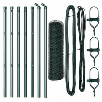 Vidaxl Stup za ogradu Zelena 10 x 0,8 m (mreža 13 mm) Čelik i PVC