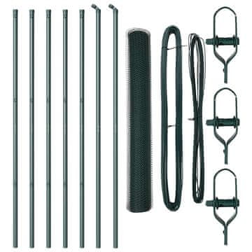 Vidaxl Stup za ogradu Zelena 10 x 1,2 m (mreža 13 mm) Čelik i PVC