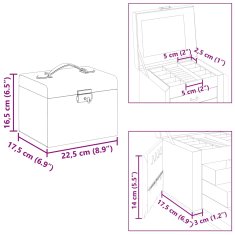 Vidaxl Kutija za nakit 4-slojna s ogledalom na zaključavanje bijela