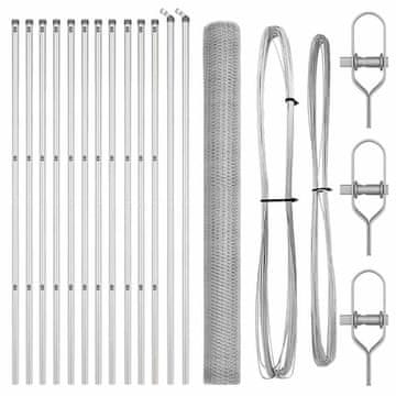 Vidaxl Stup za ogradu Srebrno 25 x 1,6 m (mreža 25 mm) Čelik