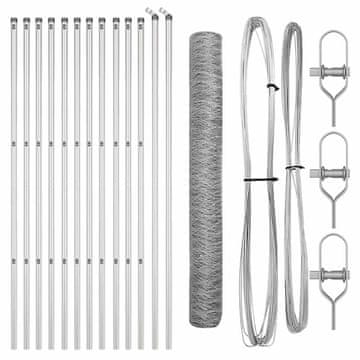 Vidaxl Stup za ogradu Srebrno 25 x 1,2 m (mreža 50 mm) Čelik