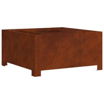 Vidaxl Kamin Smeđa 60 x 60 x 30 cm Čelik otporan na vremenske uvjete