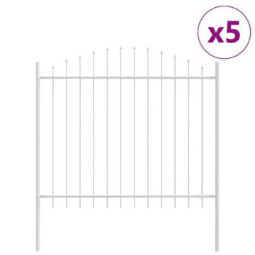 Vidaxl Vrtna Ograda 5 pcs Bijelo 170 x 165 cm Čelik s prahom premazan
