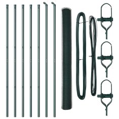 Vidaxl Stup za ogradu Zelena 10 x 1,6 m (25 mm mreža) Čelik i PVC