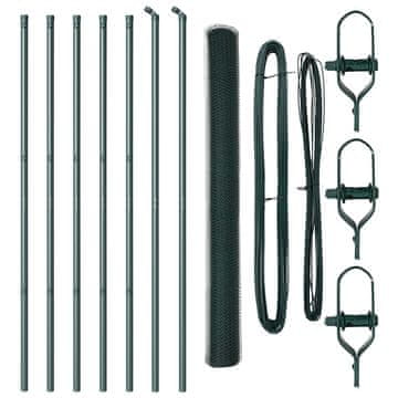 Vidaxl Stup za ogradu Zelena 10 x 1,6 m (25 mm mreža) Čelik i PVC