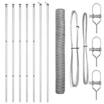 Vidaxl Stup za ogradu Srebrno 10 x 1,4 m (mreža 50 mm) Čelik