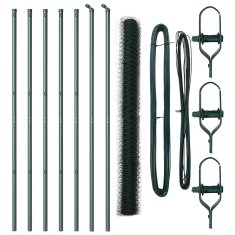 Vidaxl Stup za ogradu Zelena 10 x 1,6 m (mreža 50 mm) Čelik i PVC