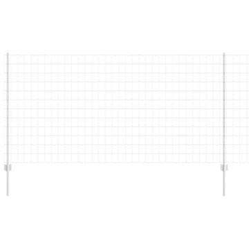 Vidaxl Ograda s postovima Srebrno