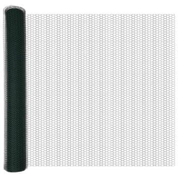 Vidaxl Heksagonalna ograda Zelena 1 x 10 m PVC