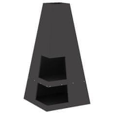 Vidaxl Kamin Crna 50 x 50 x 100 cm Čelik