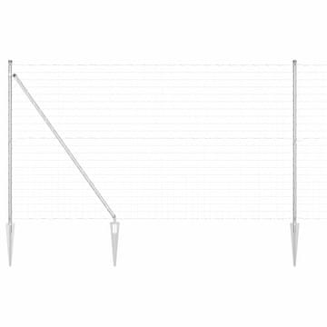 Vidaxl Ograda s postovima Srebrno 1,6 x 10 m Čelik