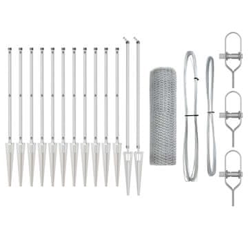 Vidaxl Stup za ogradu Srebrna