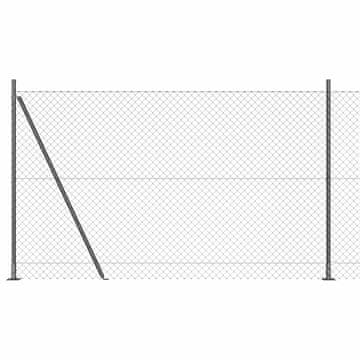 Vidaxl Stup za ogradu Siva 10 x 1,5 m (40 x 40 mm mreža) Čelik i PVC
