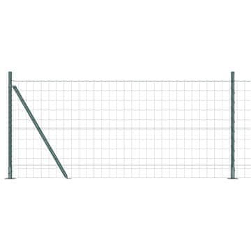 Vidaxl Ograda s postovima Zelena 0,8 x 10 m Čelik i PVC