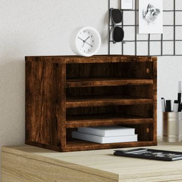 Vidaxl Organizator za stol dimljeni hrast 36x26x29,5 cm