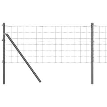 Vidaxl Ograda s postovima Siva 0,4 x 25 m Čelik i PVC