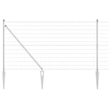 Vidaxl Ograda s postovima Srebrno 1,2 x 10 m Čelik