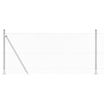 Vidaxl Stup za ogradu Srebrno 10 x 1 m (mreža 40 x 40 mm) Čelik