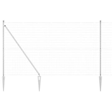 Vidaxl Ograda s postovima Srebrno 1,6 x 10 m Čelik