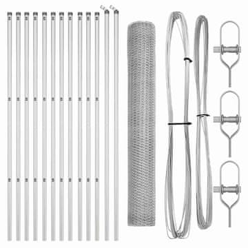 Vidaxl Stup za ogradu Srebrno 25 x 1,2 m (mreža 25 mm) Čelik