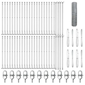 Vidaxl Stup za ogradu Srebrna