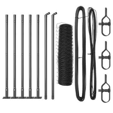 Vidaxl Stup za ogradu Siva 10 x 0,6 m (mreža od 50 mm) Čelik i PVC