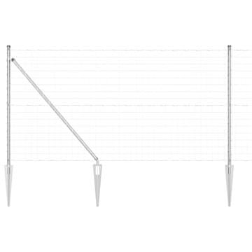 Vidaxl Ograda s postovima Srebrno 1 x 25 m Čelik