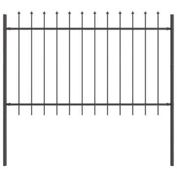 Vidaxl Vrtna Ograda 2 szt. Siva 3,4 x 1 m Čelik s prahom