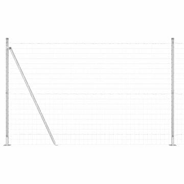 Vidaxl Ograda s postovima Srebrno 1,4 x 10 m Čelik