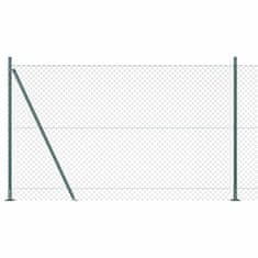 Vidaxl Stup za ogradu Zelena 10 x 1,6 m (40 x 40 mm mreža) Čelik i PVC