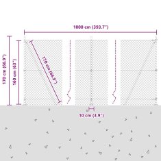 Vidaxl Stup za ogradu Zelena 10 x 1,6 m (40 x 40 mm mreža) Čelik i PVC