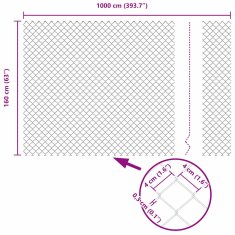 Vidaxl Stup za ogradu Zelena 10 x 1,6 m (40 x 40 mm mreža) Čelik i PVC