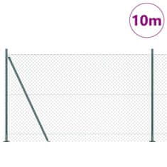 Vidaxl Stup za ogradu Zelena 10 x 1,6 m (40 x 40 mm mreža) Čelik i PVC