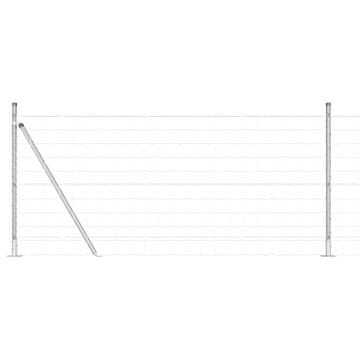 Vidaxl Ograda s postovima Srebrno 1 x 25 m Čelik