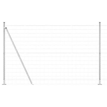 Vidaxl Ograda s postovima Srebrno 1,5 x 10 m Čelik