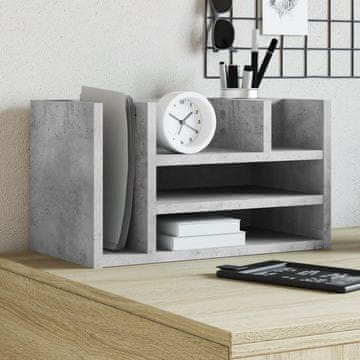 Vidaxl Organizator za stol boje betona i sive 44,5 x 24 x 25 cm