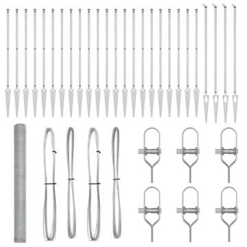 Vidaxl Stup za ogradu Srebrna