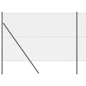 Vidaxl Stup za ogradu Siva 10 x 1,5 m (40 x 40 mm mreža) Čelik i PVC