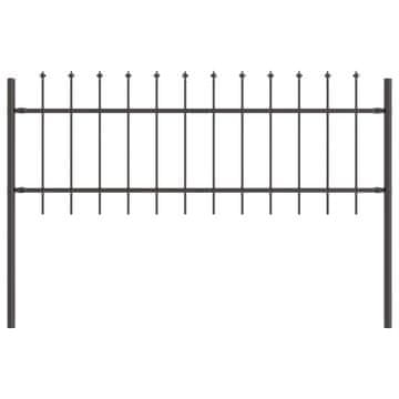Vidaxl Vrtna Ograda 2 szt. Siva 3,4 x 0,6 m Čelik s prahom