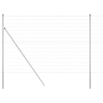Vidaxl Ograda s postovima Srebrno 1,6 x 10 m Čelik i PVC