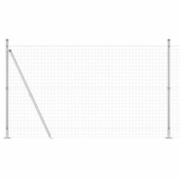 Vidaxl Ograda s postovima Srebrno 1,4 x 10 m Čelik