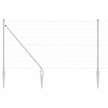 Vidaxl Ograda s postovima Srebrno 1,4 x 10 m Čelik