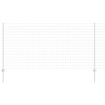 Vidaxl Ograda s postovima Srebrno