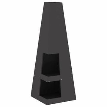 Vidaxl Kamin Crna 35 x 35 x 100 cm Čelik