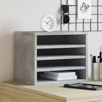 Vidaxl Organizator za stol boje betona i sive 36x26x29,5 cm