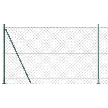 Vidaxl Stup za ogradu Zelena 10 x 1,6 m (60 x 60 mm mreža) Čelik i PVC