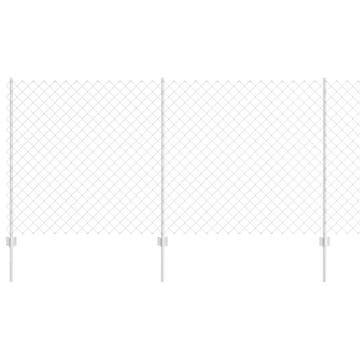 Vidaxl Ograda s postovima Srebrna